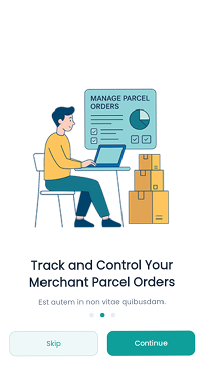 Deliveryman app onboarding screen