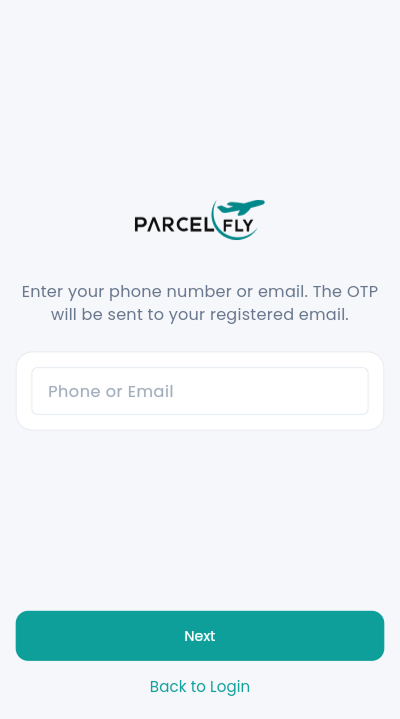Deliveryman app forgot password screen