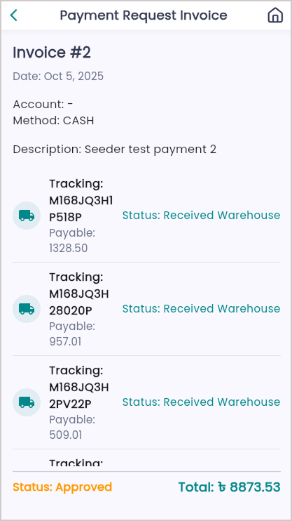 Payment Request Invoice