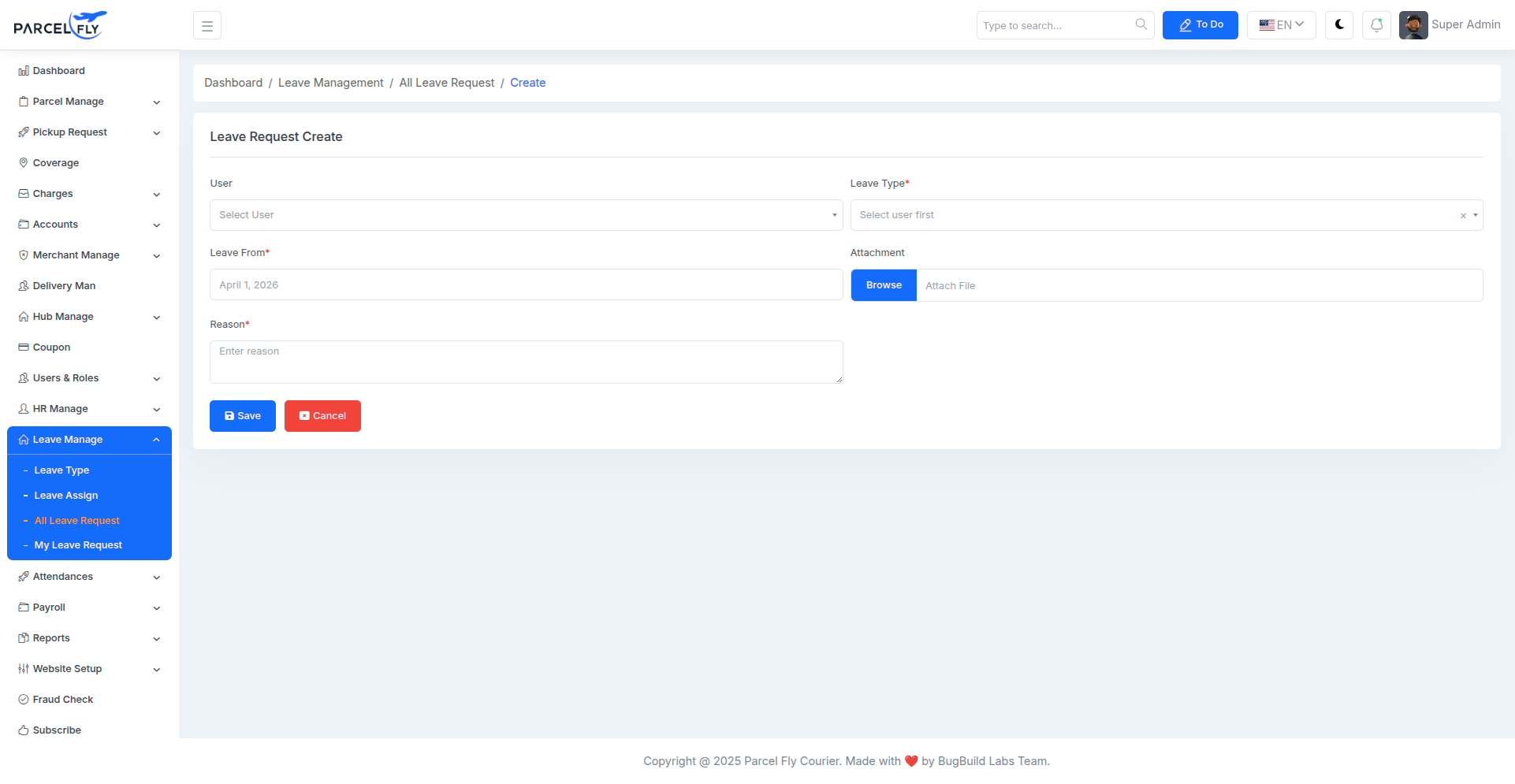 Leave Request Create